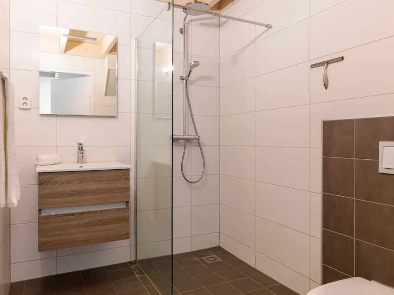 waterpark langelille in langelille strandlodge schelp badkamer